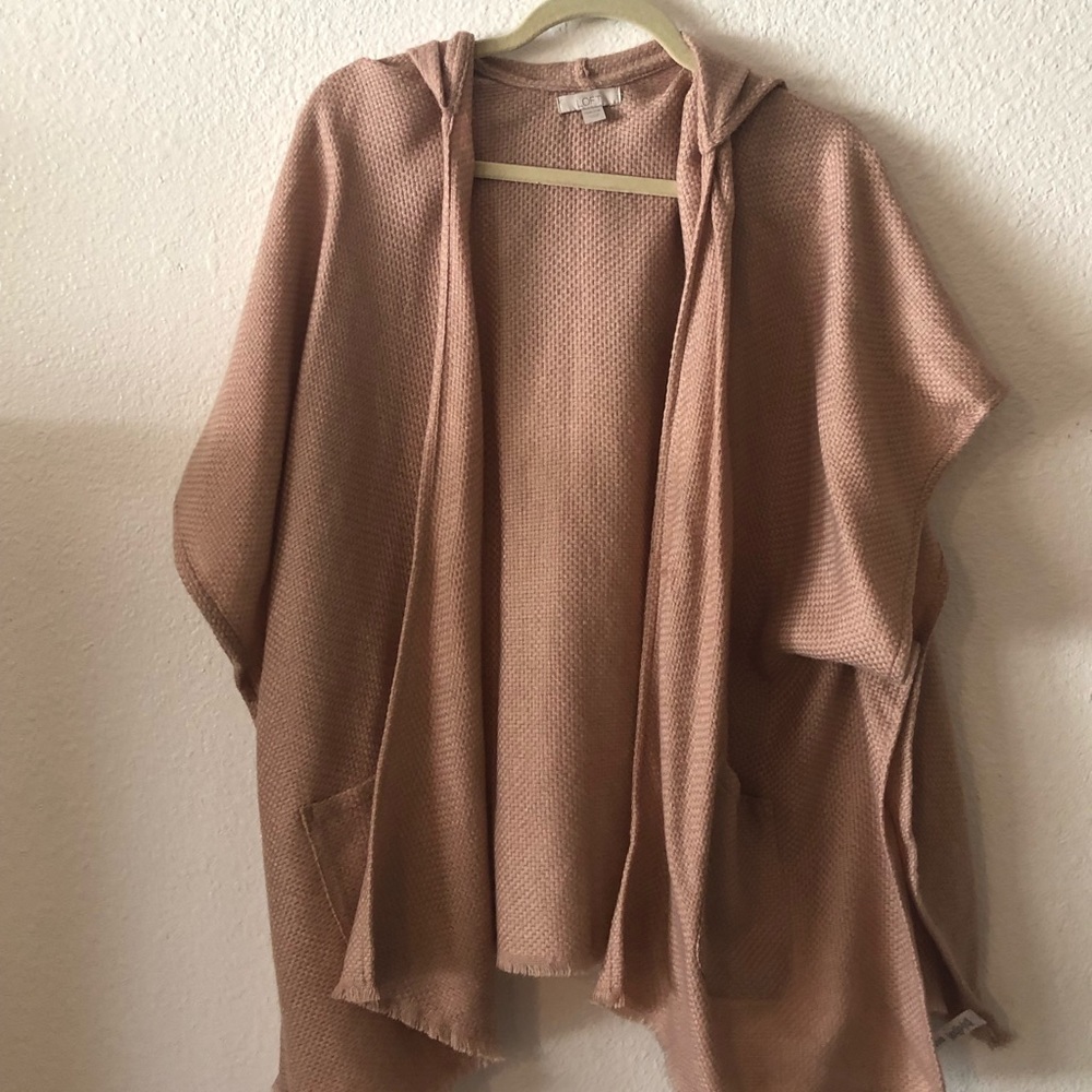 LOFT blush pink hooded cardigan